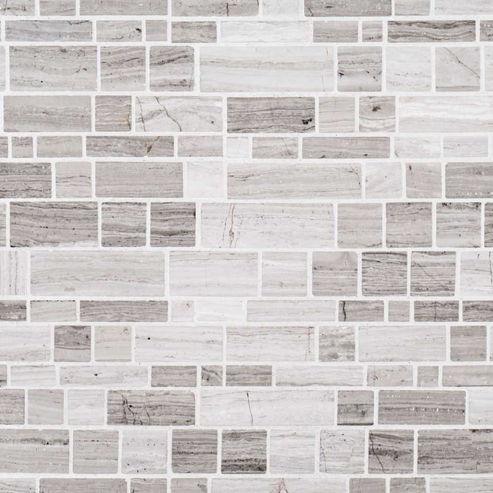 Moderna Mosaic 12" x 12.375" Moderna A (Global Grey) Straight Shot