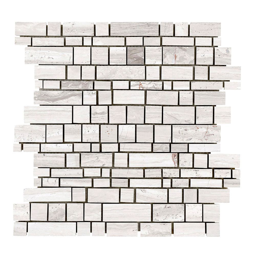 Moderna Mosaic 12" x 12.375" Moderna A (Global Grey) Straight Shot