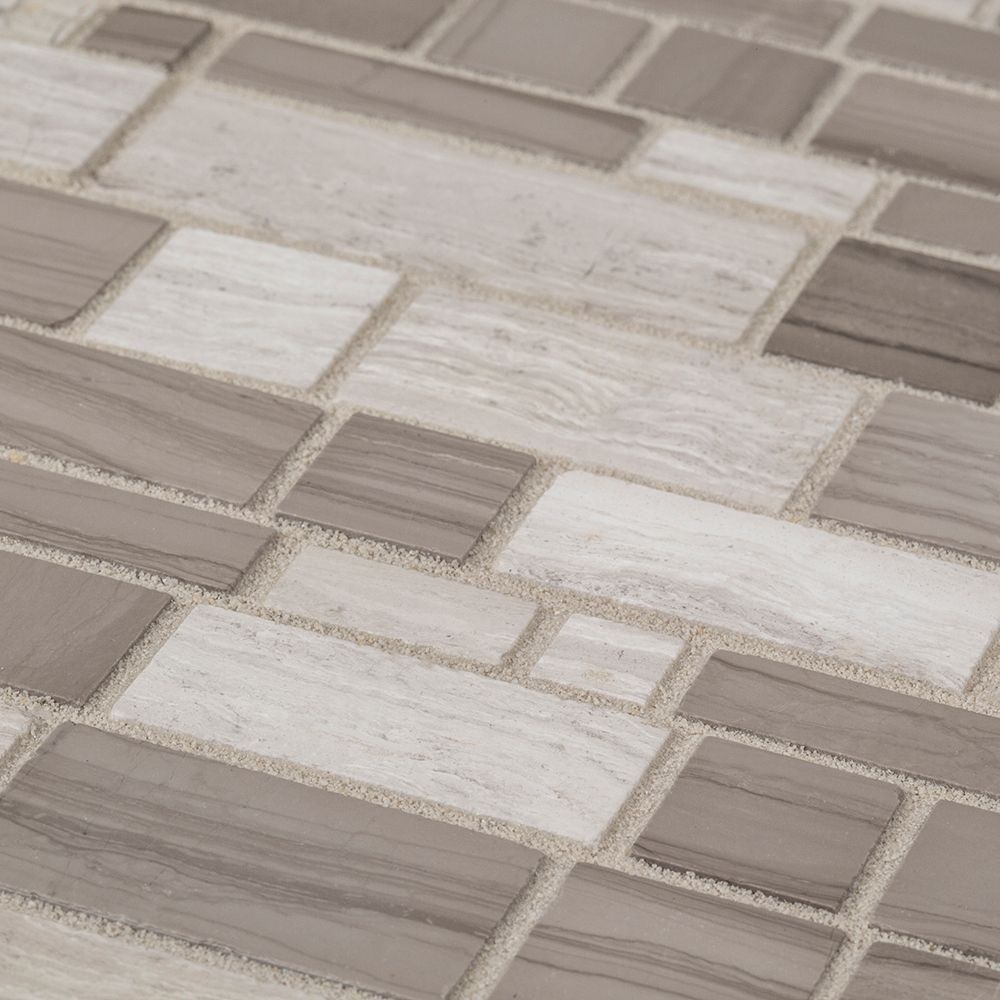 Moderna Mosaic 12" x 12.375" Moderna C (Global Grey/Transitional Taupe) Straight Shot