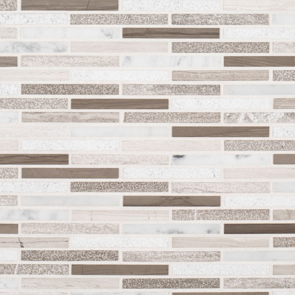 Lustrous Mosaic 10.75" x 11.875" Lustrous B (Grey/Taupe/White) Straight Shot