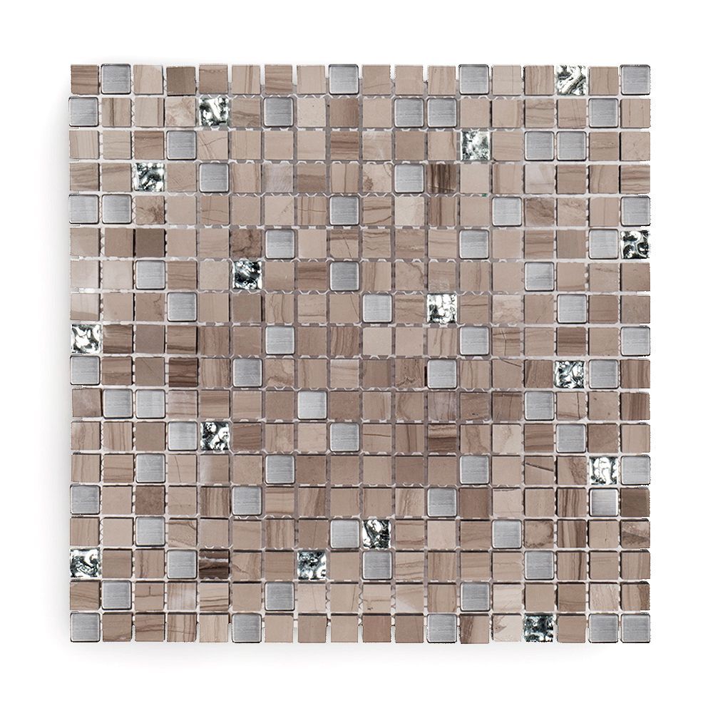 Platinum Mosaic 11.75" x 11.75" Platinum B (Transitional Taupe) Straight Shot