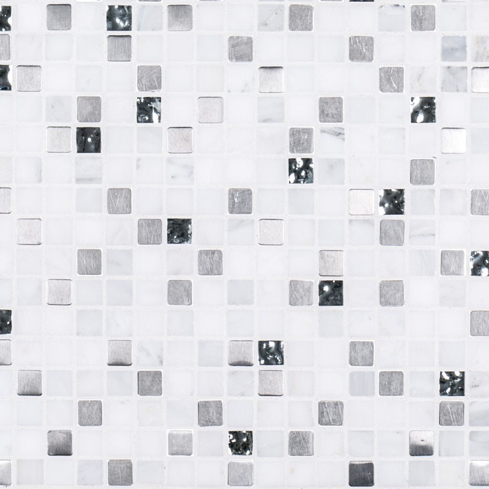 Platinum Mosaic 11.75" x 11.75" Platinum C (West End White) Straight Shot