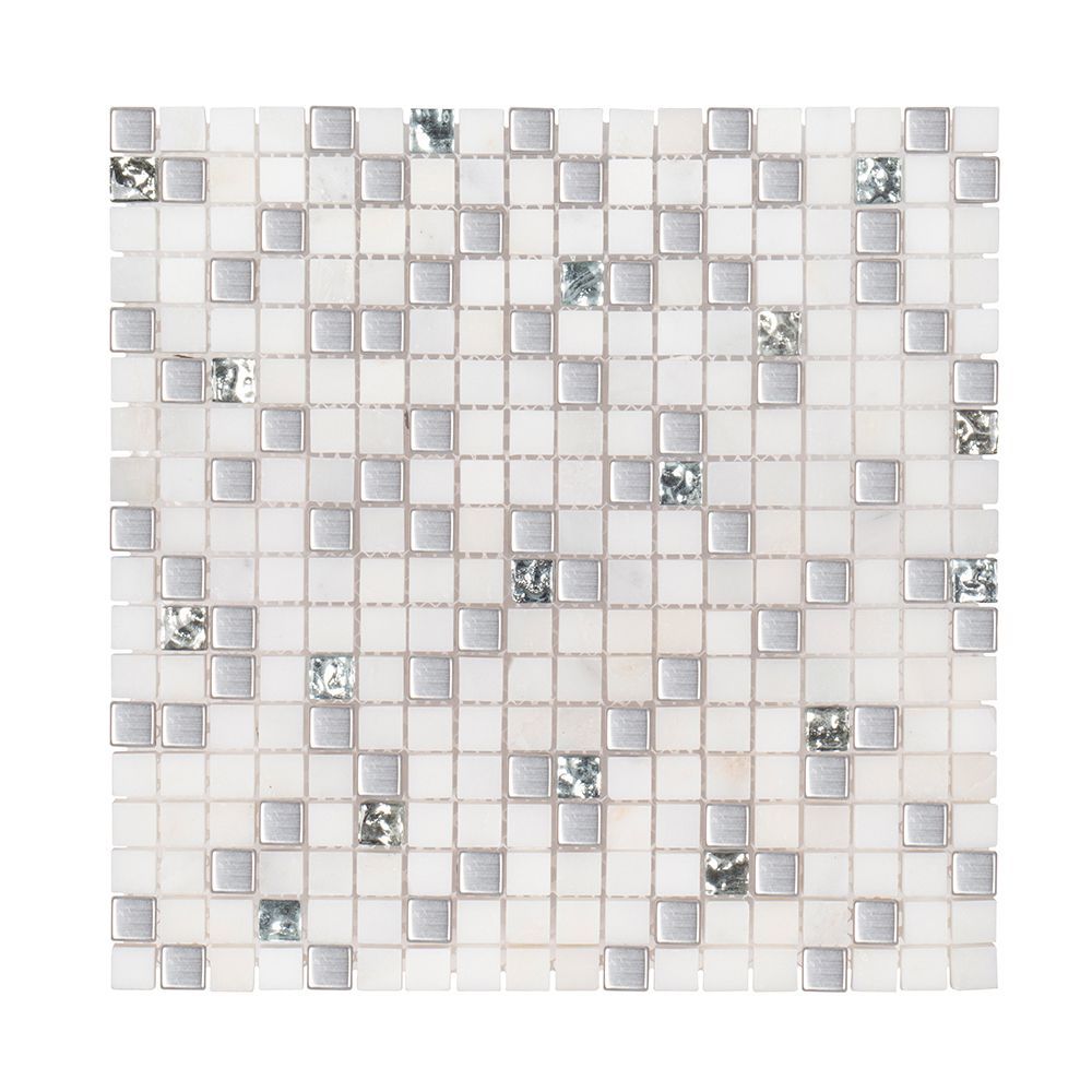 Platinum Mosaic 11.75" x 11.75" Platinum C (West End White) Straight Shot