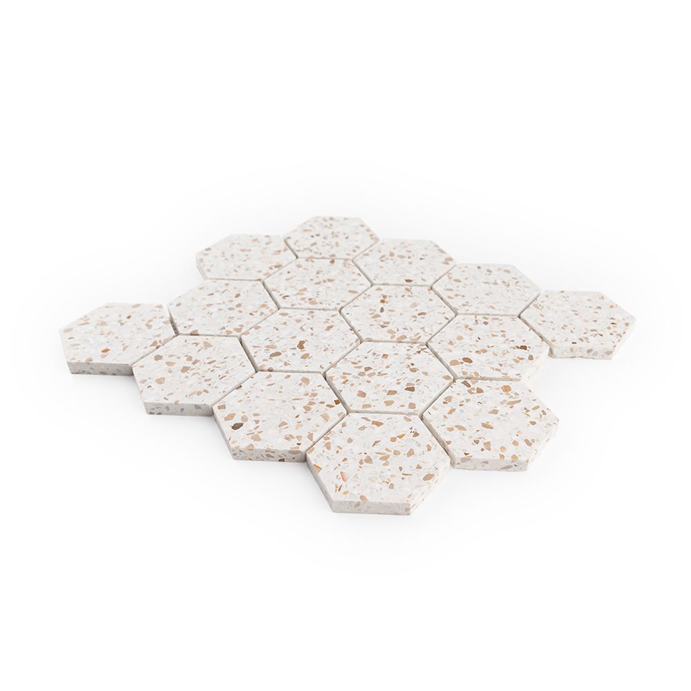 3" Hexagon Mosaic 10.5" x 12.125" Bourbon Straight Shot