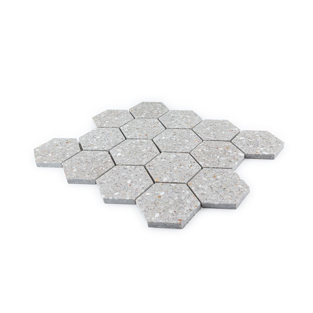 3" Hexagon Mosaic 10.5" x 12.125" Gibson Straight Shot