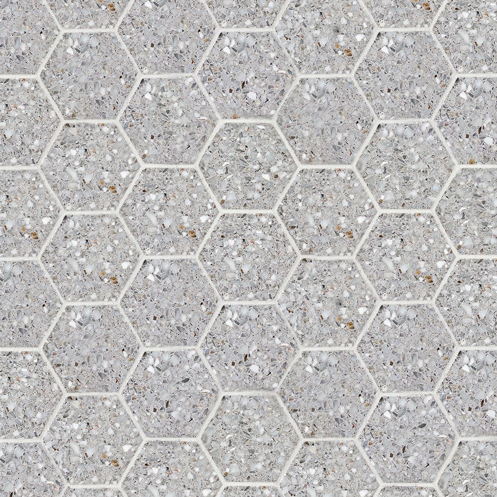 3" Hexagon Mosaic 10.5" x 12.125" Gibson Straight Shot