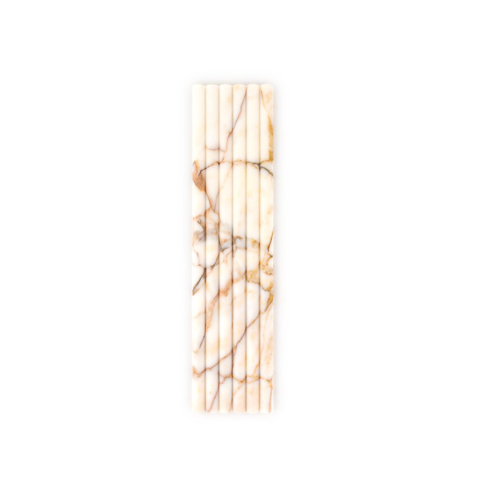 Fluted Field Tile 6" x 24" 6" x 24" Afyon Gold Straight Shot