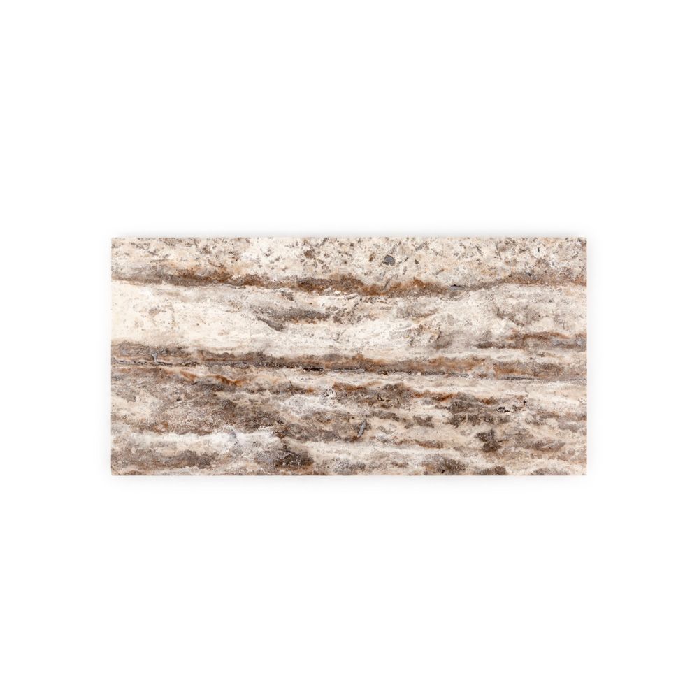 Field Tile 12" x 24" 12" x 24" Silver Travertine Straight Shot