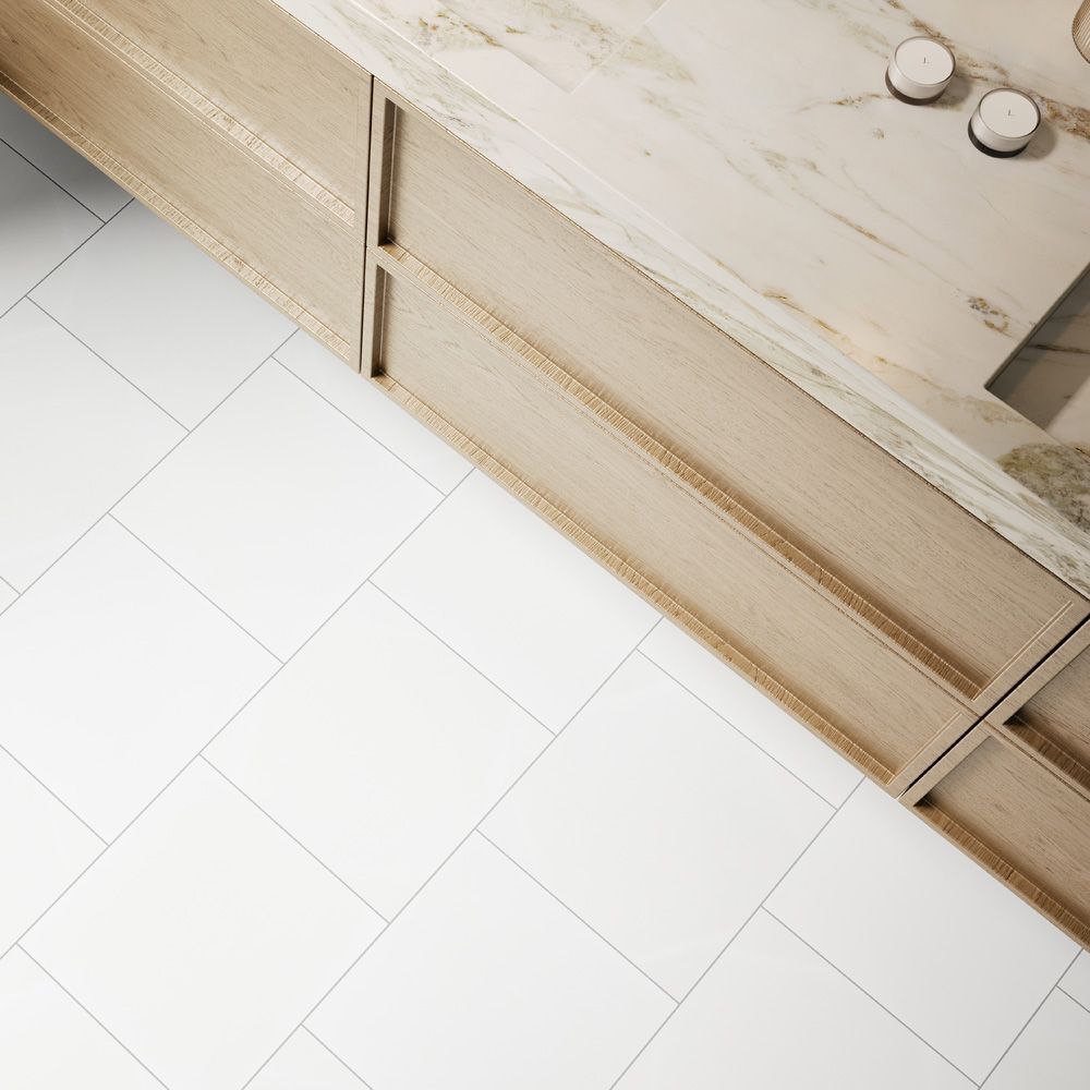 Field Tile 12" x 12" 12" x 12" Thassos Straight Shot