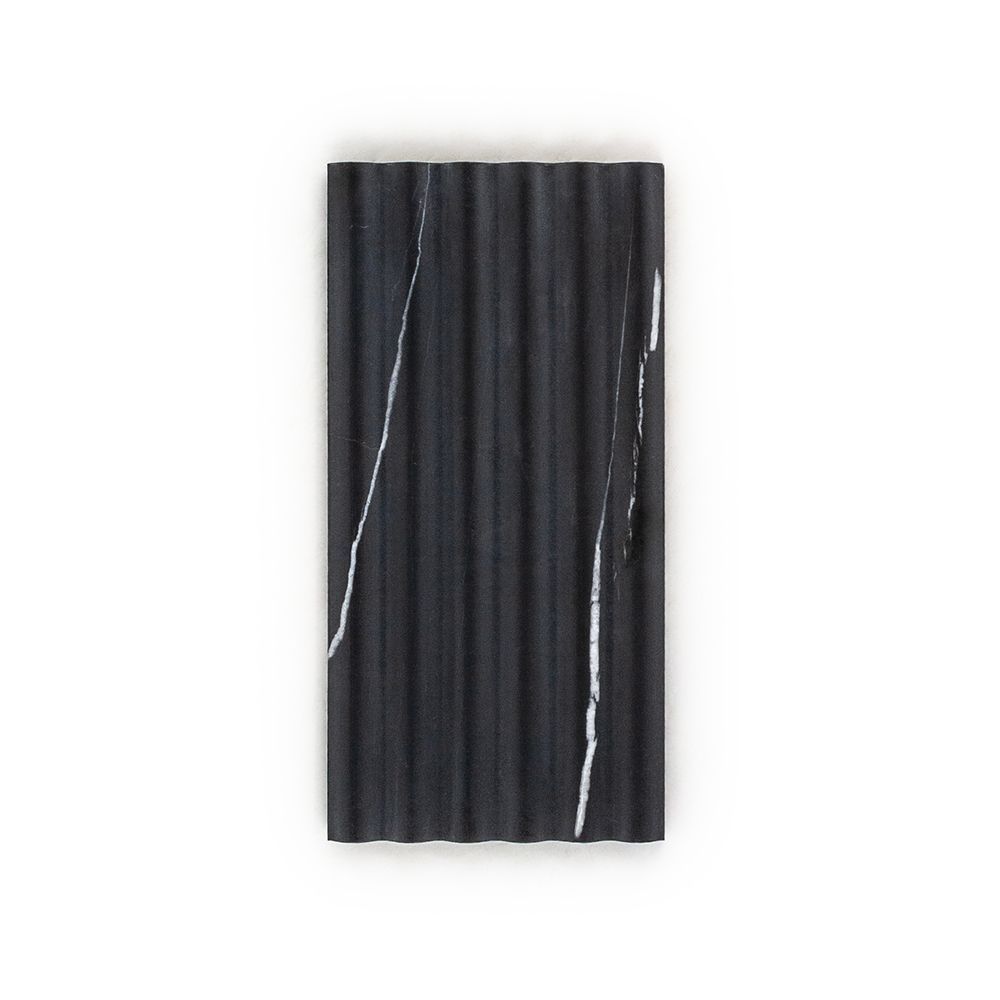Fluted Field Tile 6" x 12" 6" x 12" Nero Marquina Straight Shot