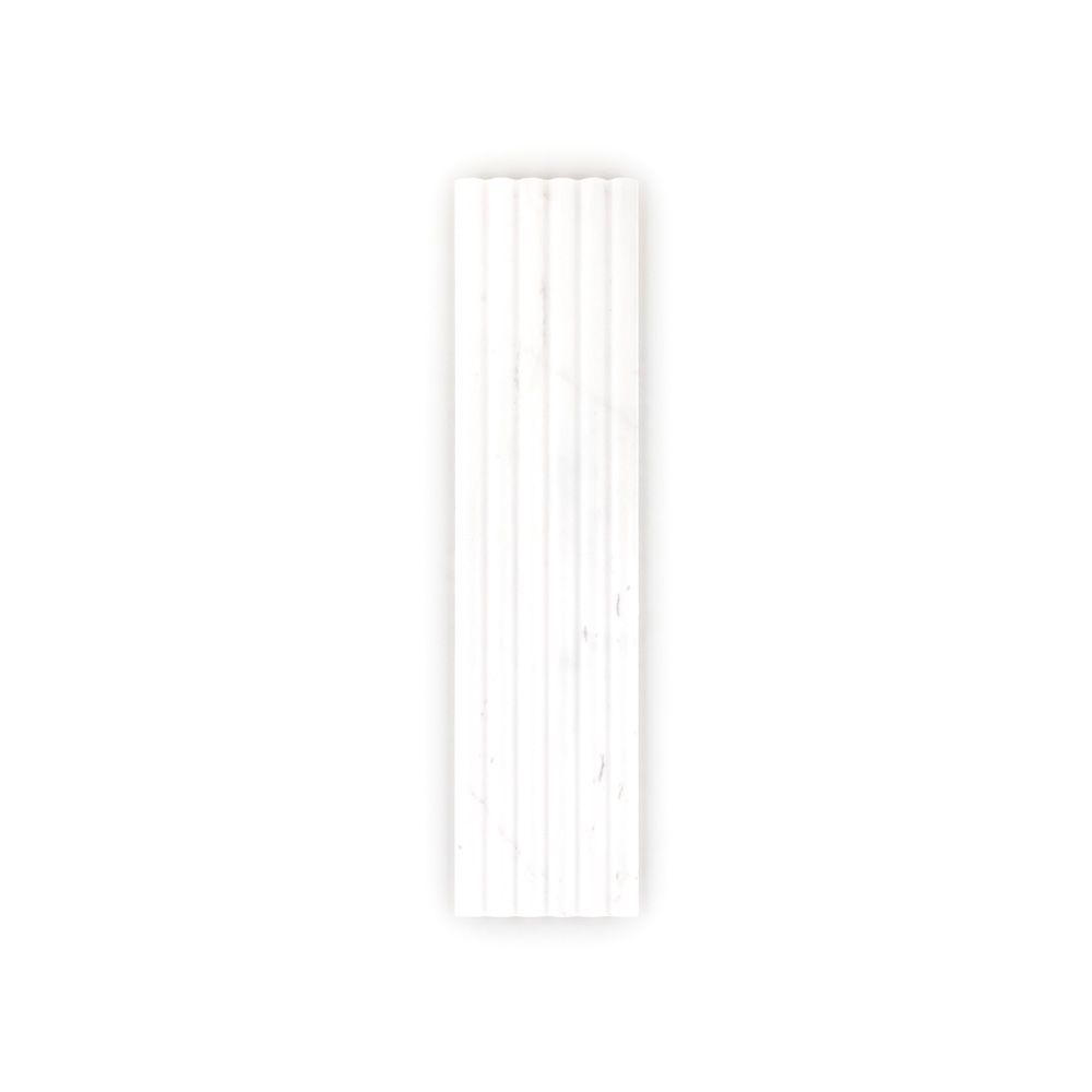 Fluted Field Tile 6" x 24" 6" x 24" Crystal White Straight Shot
