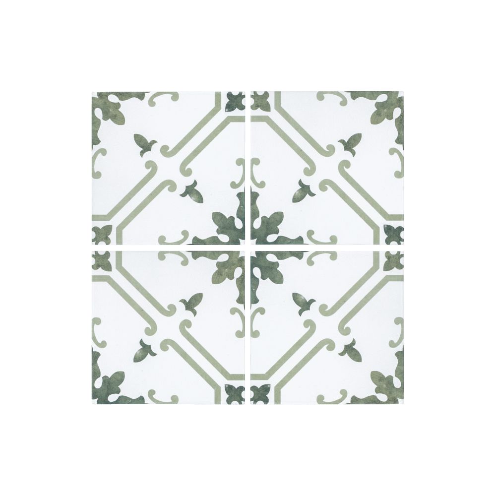 Acquerello Palermo Field Tile 6" x 6" 6" x 6" Giardino Straight Shot