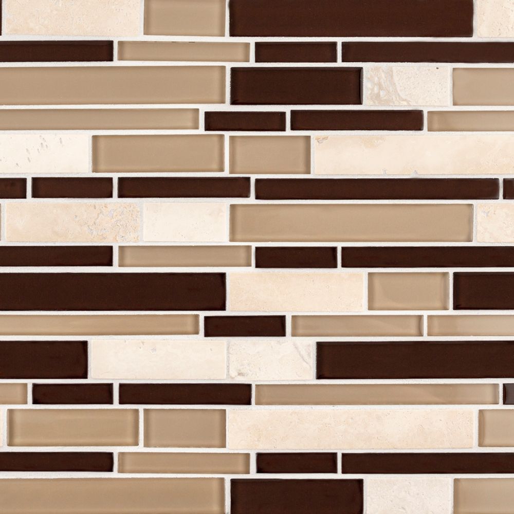 Parchment Mosaic 10.625" x 11.75" Beige/Cream Straight Shot