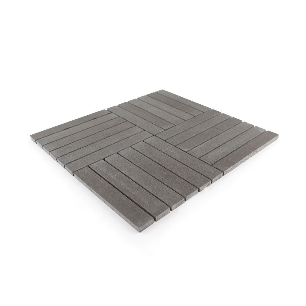 Zen Bridge Mosaic 11.875" x 11.875" Basalt Grey Straight Shot