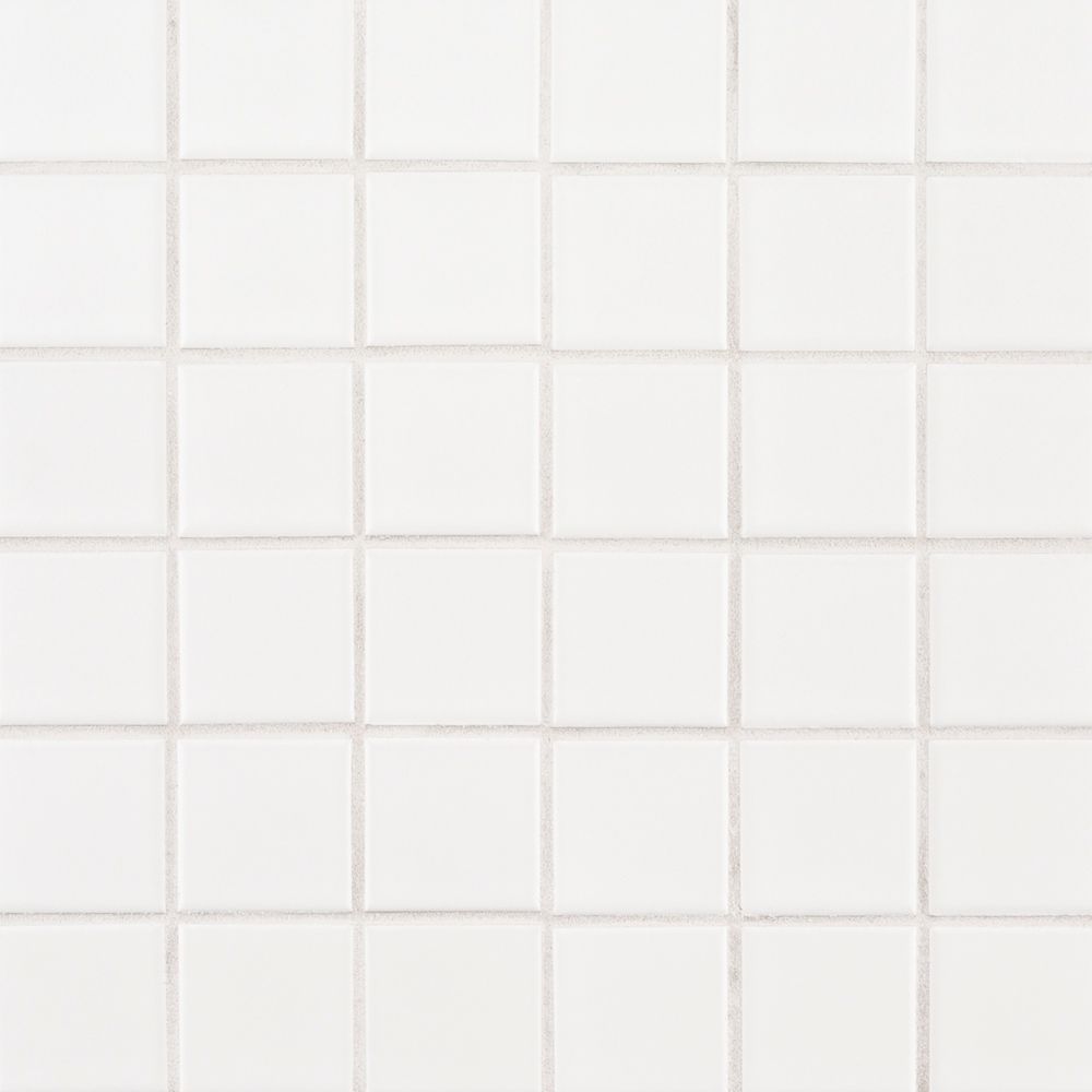 2" Square Mosaic 11.875" x 11.875" White Straight Shot