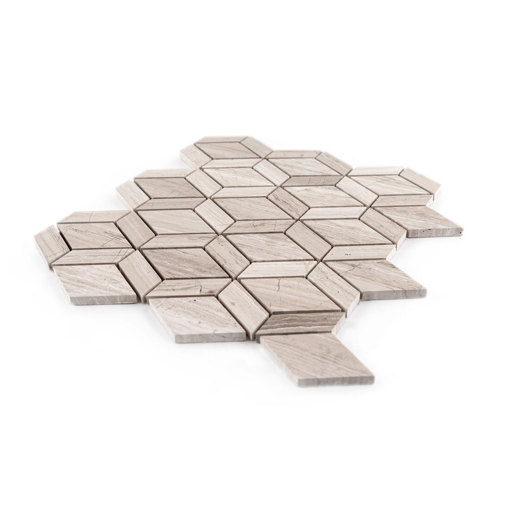 Roman Bay Mosaic 10.25" x 11.625" Grey Straight Shot