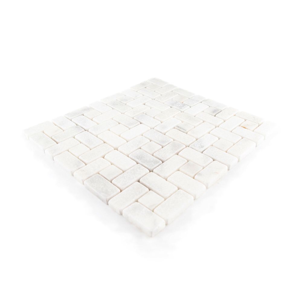 Heritage Mosaic 11.875" x 11.875" White Straight Shot