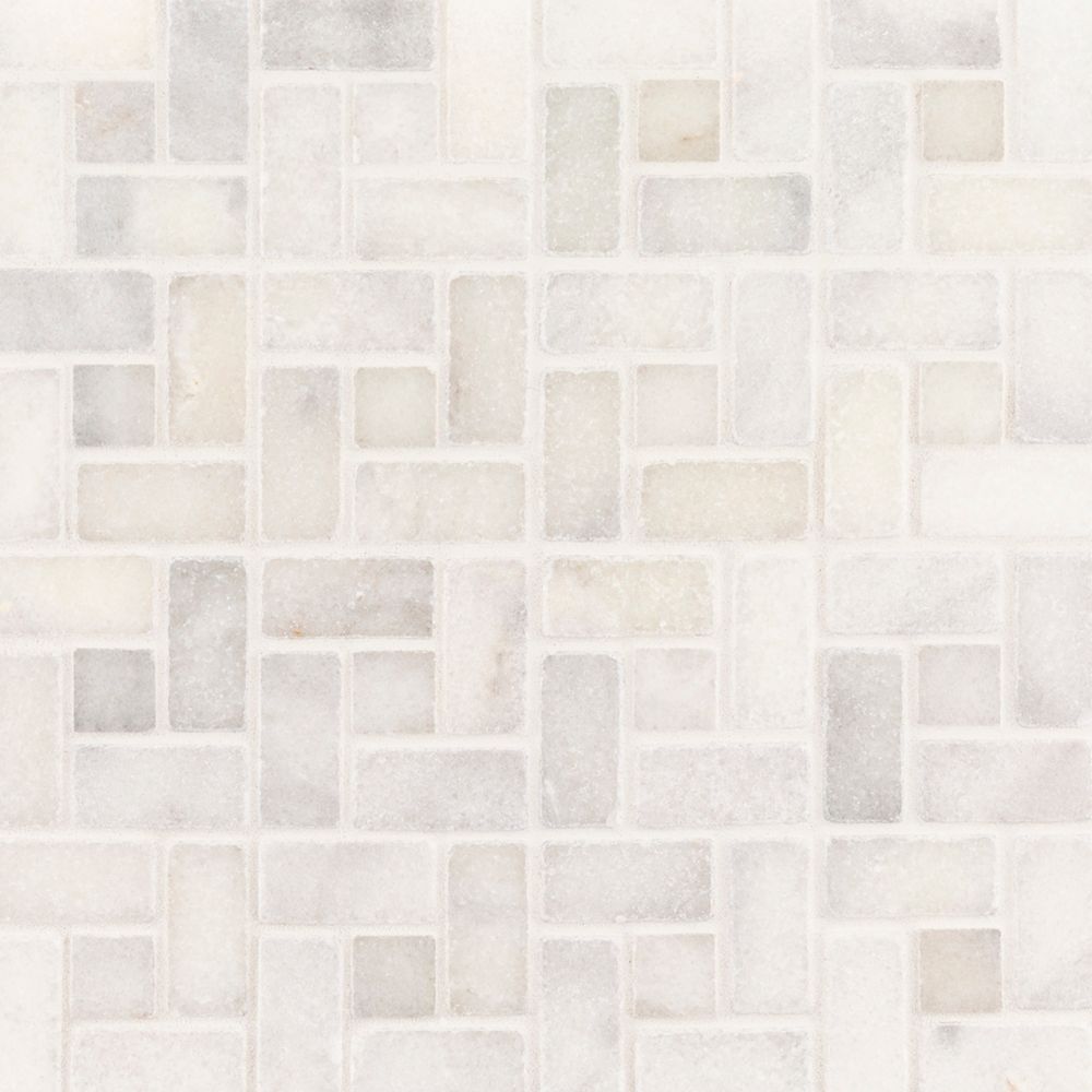 Heritage Mosaic 11.875" x 11.875" White Straight Shot