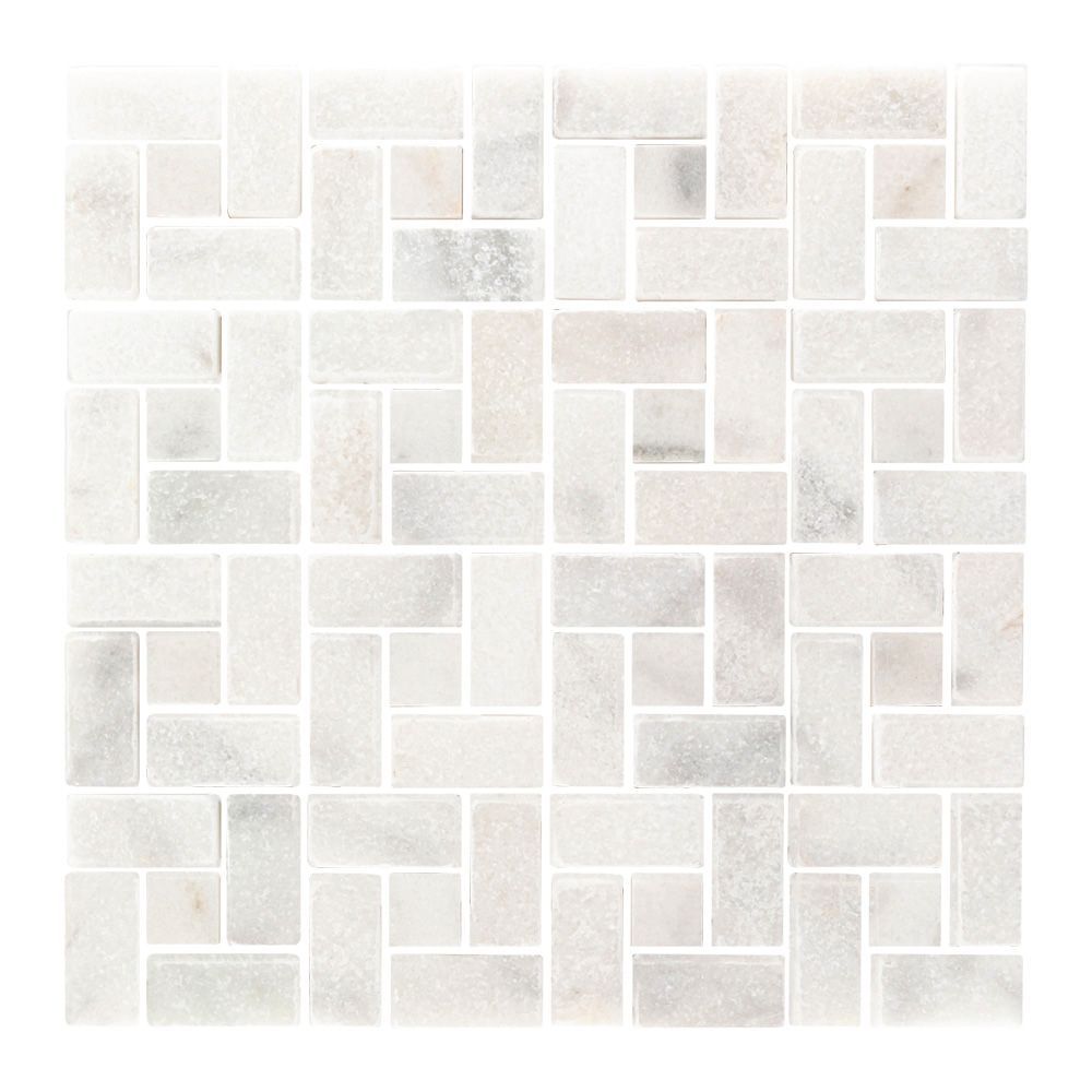 Heritage Mosaic 11.875" x 11.875" White Straight Shot