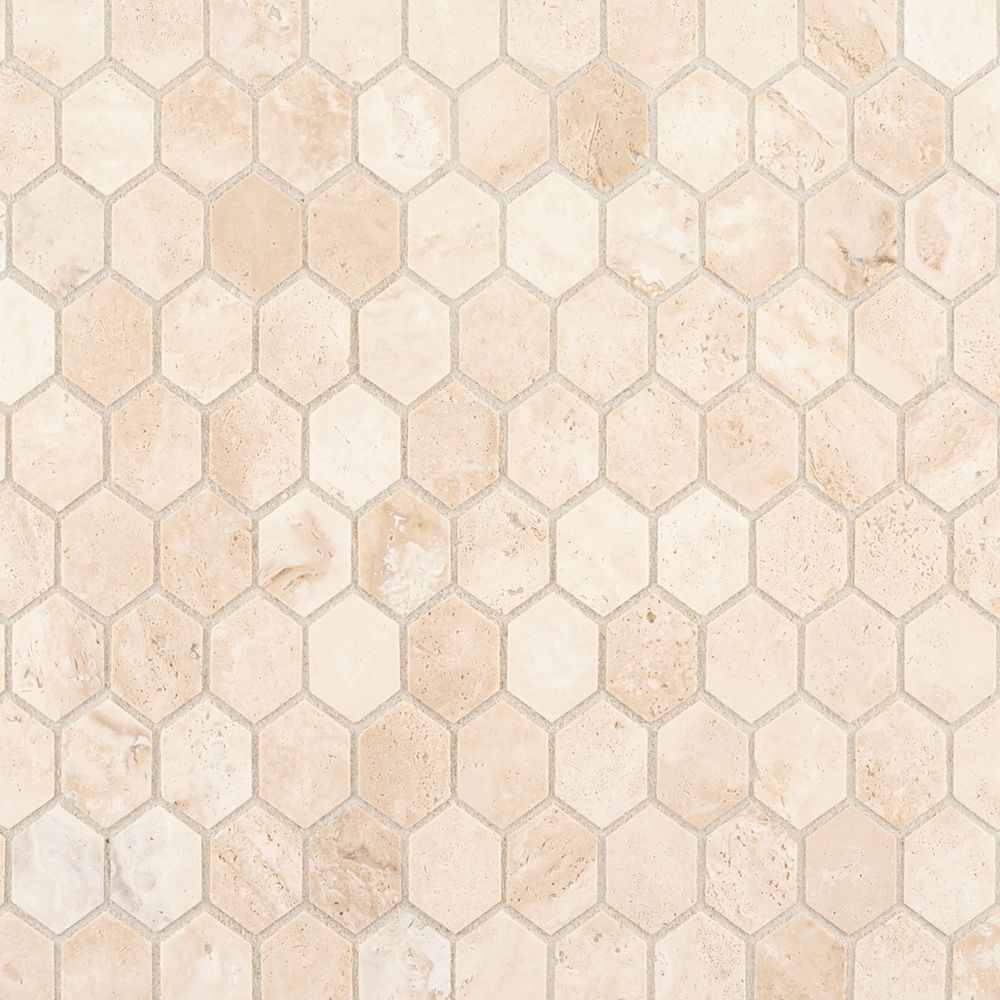 Flicker Mosaic 10.875" x 11.75" Beige/Cream Straight Shot