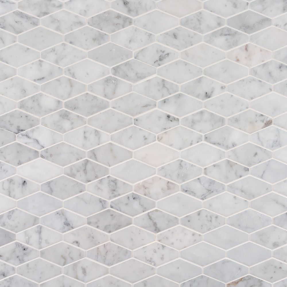 Solemn Mosaic 10.75" x 12.125" Carrara Straight Shot