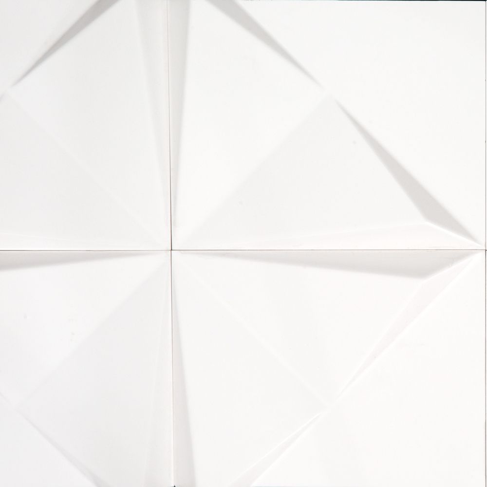 Field Tile 8"x8" Natural Sculpt 7.6875" x 7.6875" White Straight Shot
