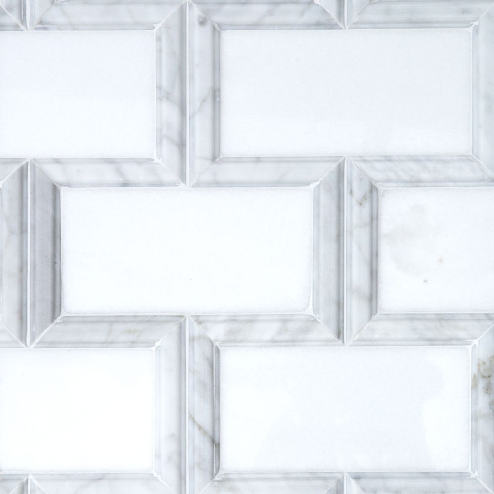 High Profile Mosaic 7.375" x 14.75" White Straight Shot
