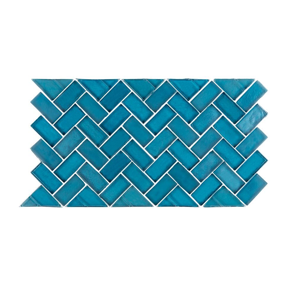 5/8" Herringbone Border Mosaic 5.875" x 10.625" Kotor Straight Shot