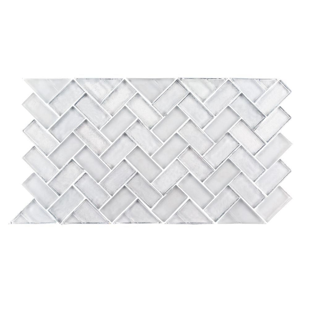 5/8" Herringbone Border Mosaic 5.875" x 10.625" Auckland Straight Shot