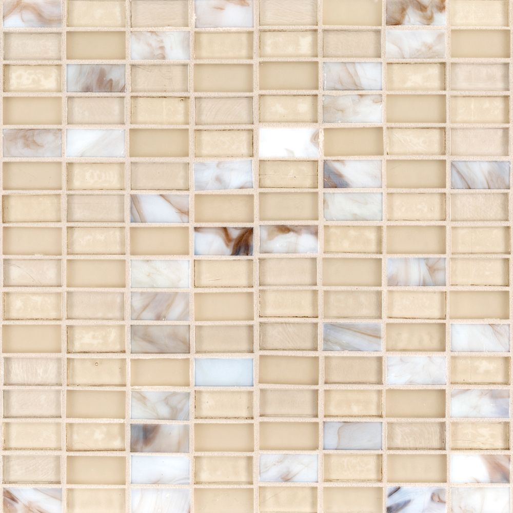 5/8" Stack Brick Blend Mosaic 12.25" x 12.25" Venice Straight Shot