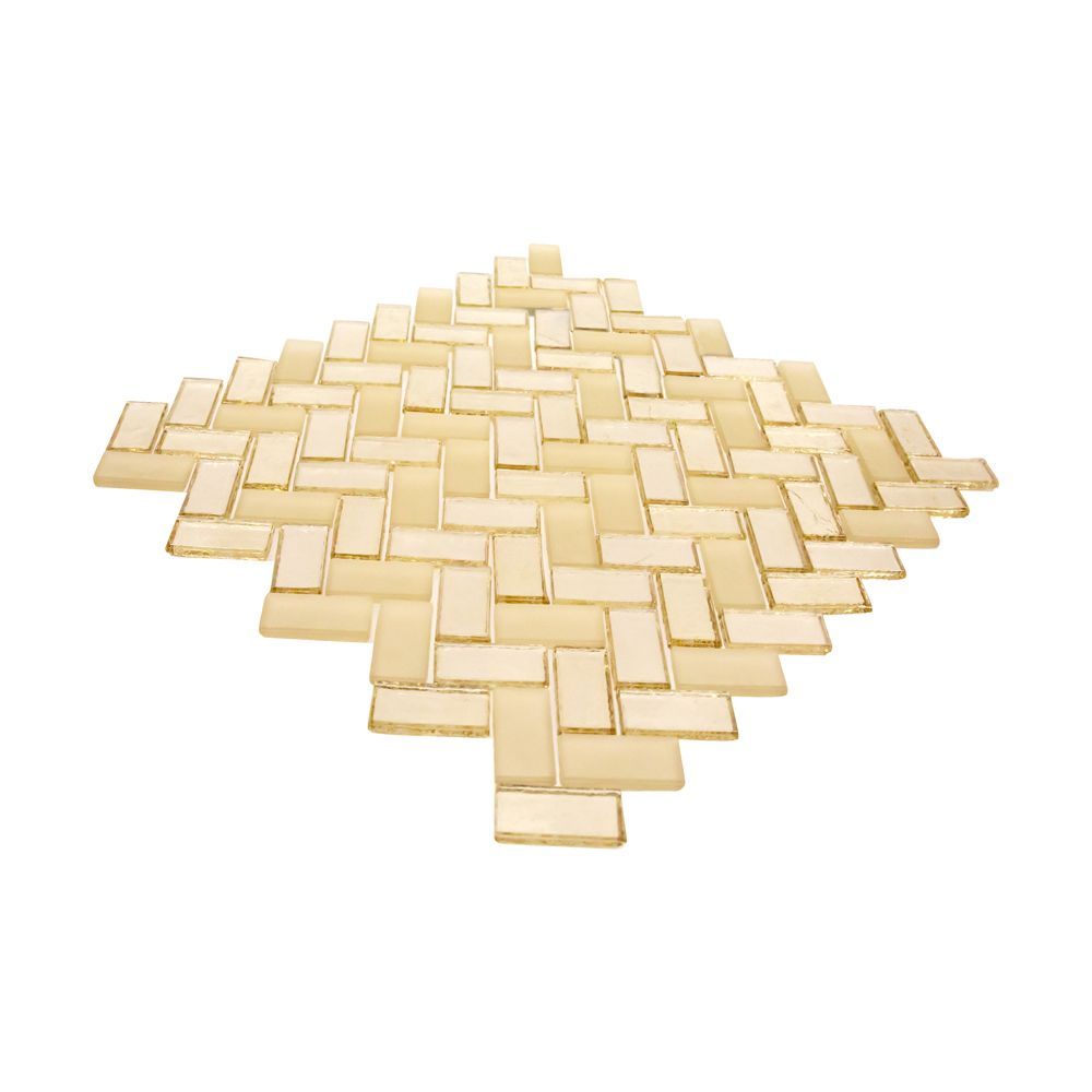 5/8" Herringbone Mosaic 10.625" x 11" Venice Straight Shot