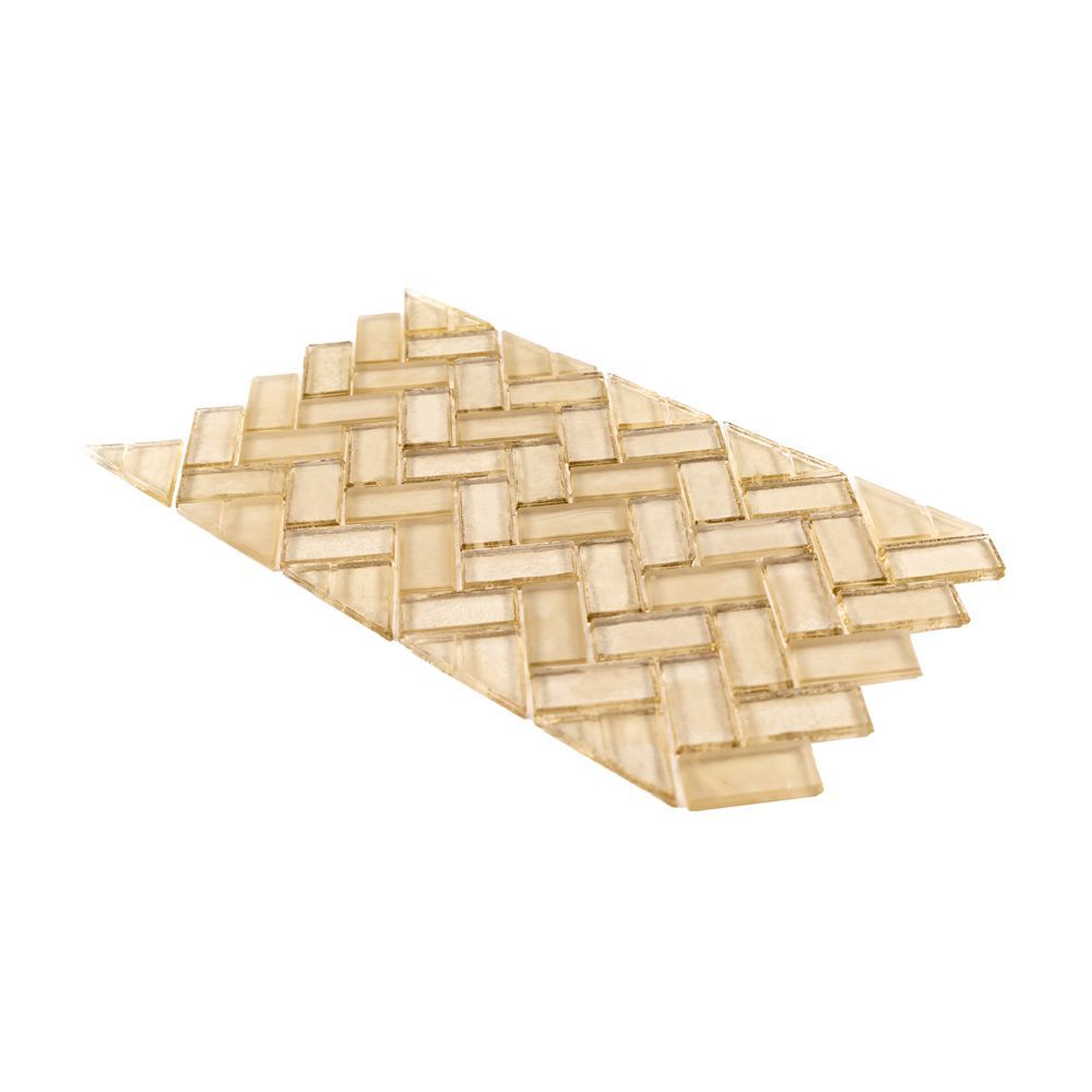 5/8" Herringbone Border Mosaic 5.875" x 10.625" Venice Straight Shot