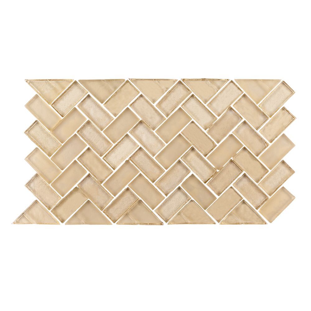 5/8" Herringbone Border Mosaic 5.875" x 10.625" Venice Straight Shot