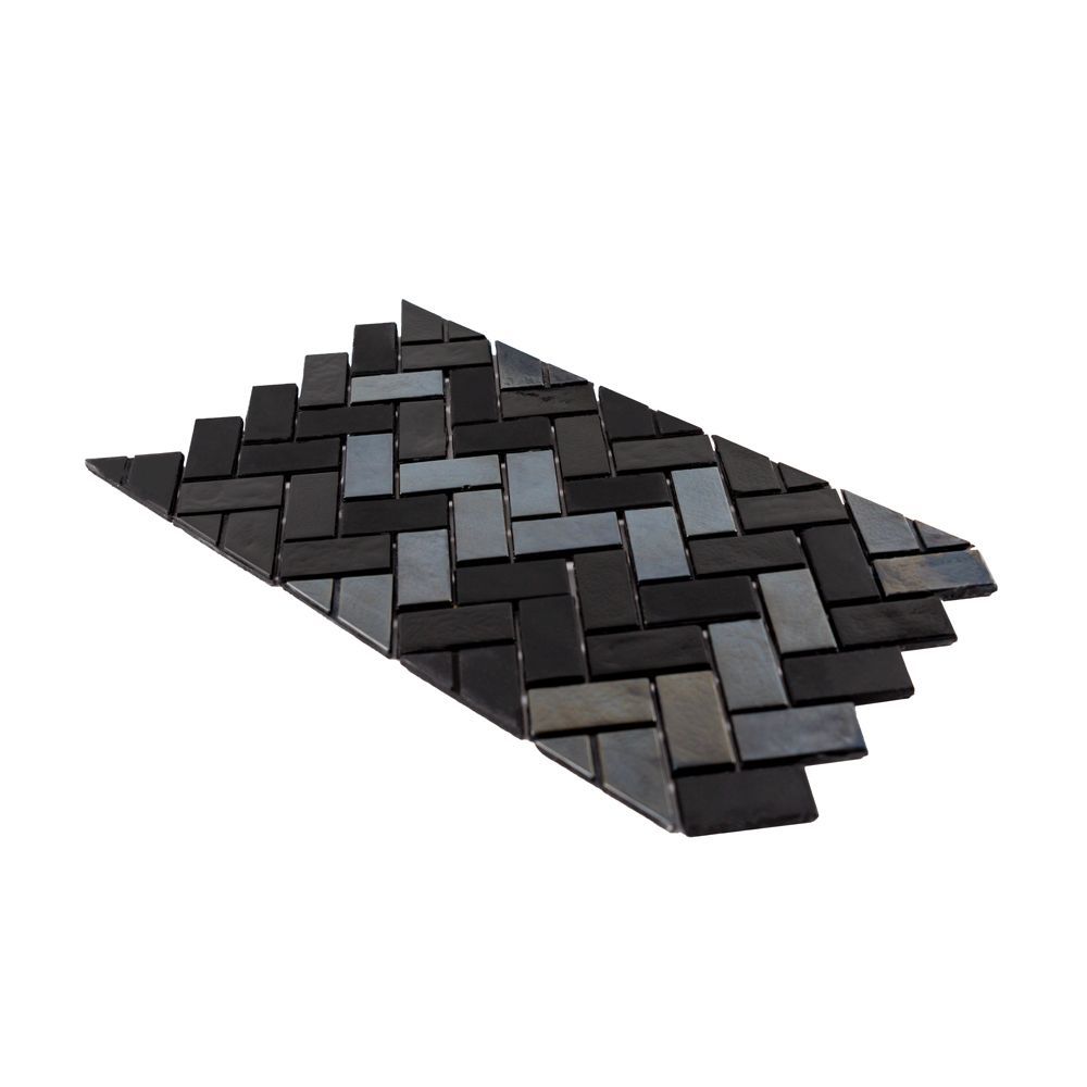 5/8" Herringbone Border Mosaic 5.875" x 10.625" Waimea Straight Shot