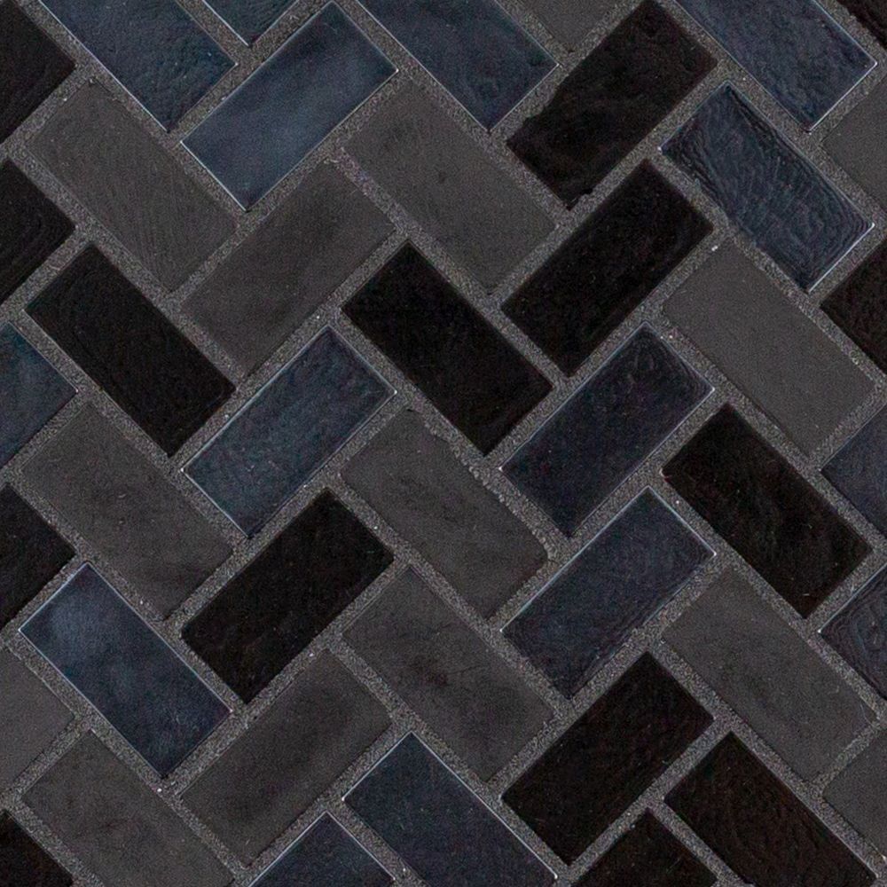 5/8" Herringbone Border Mosaic 5.875" x 10.625" Waimea Straight Shot