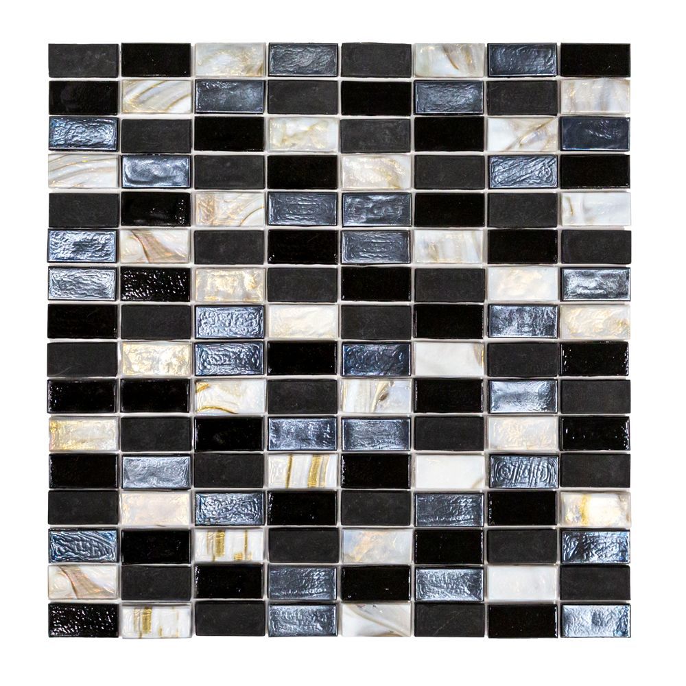 5/8" Stack Brick Blend Mosaic 12.25" x 12.25" Waimea Straight Shot