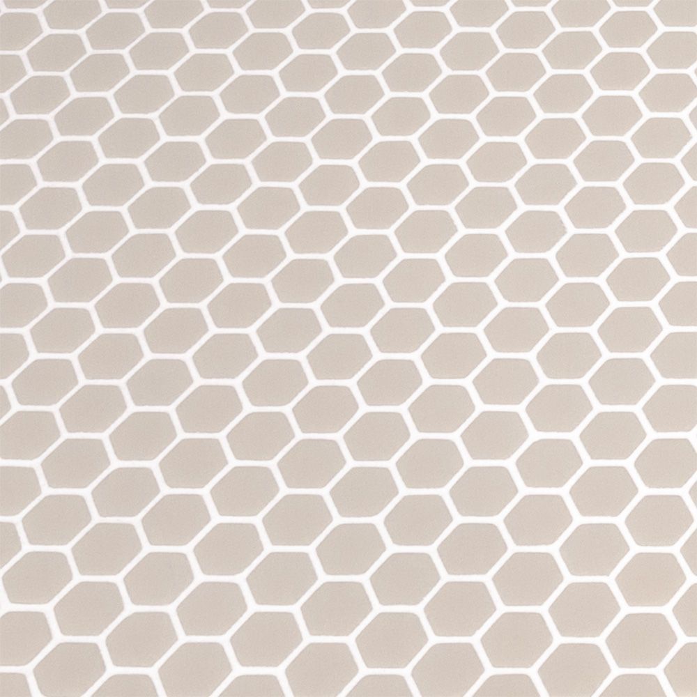 5/8 Hexagon Mosaic 12" x 12" Beige Straight Shot