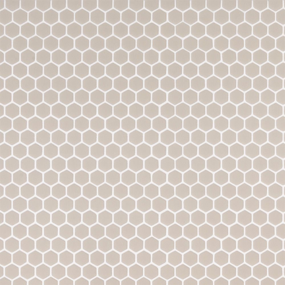 5/8 Hexagon Mosaic 12" x 12" Beige Straight Shot