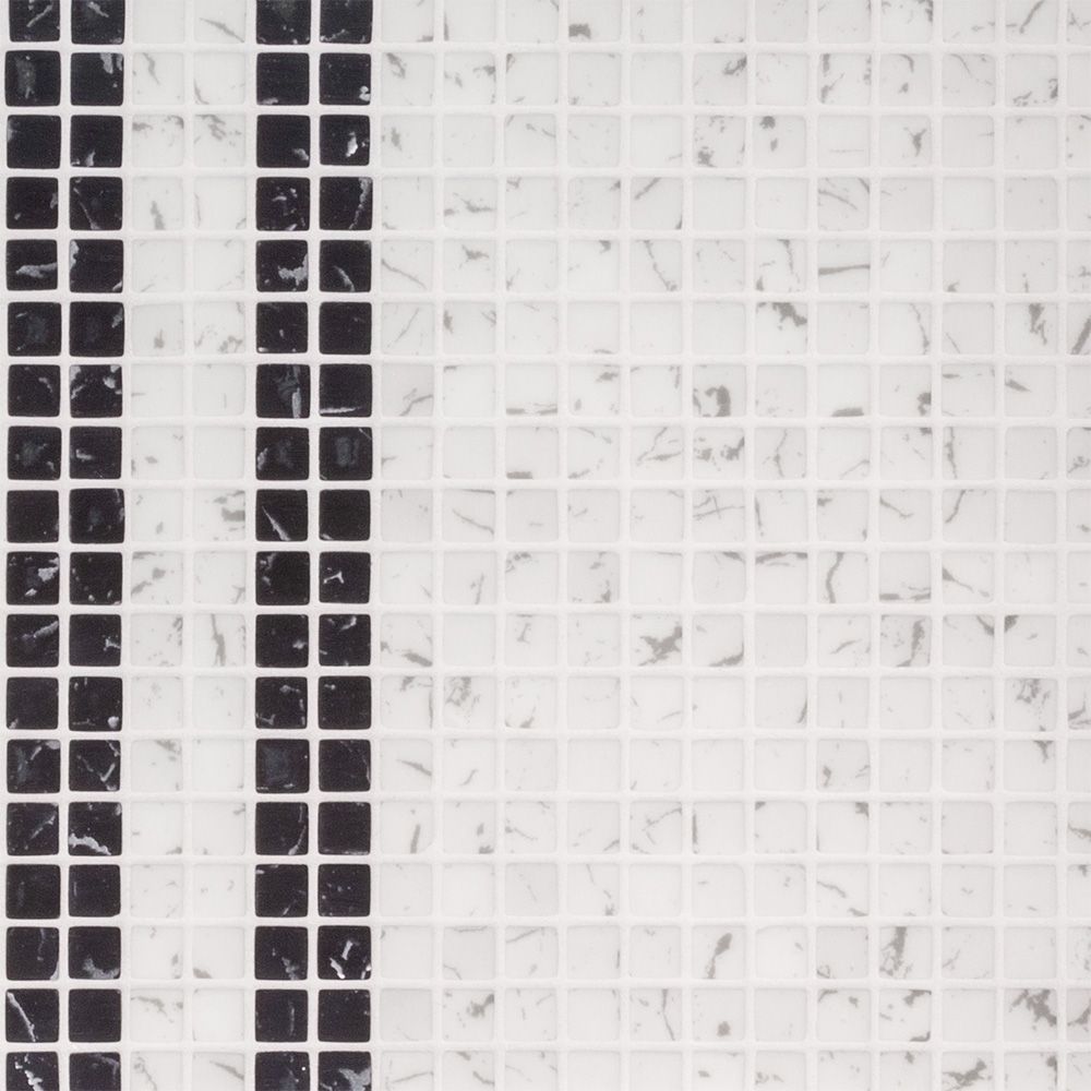 Byline Mosaic 11.5" x 11.5" Marbled White/Black Straight Shot