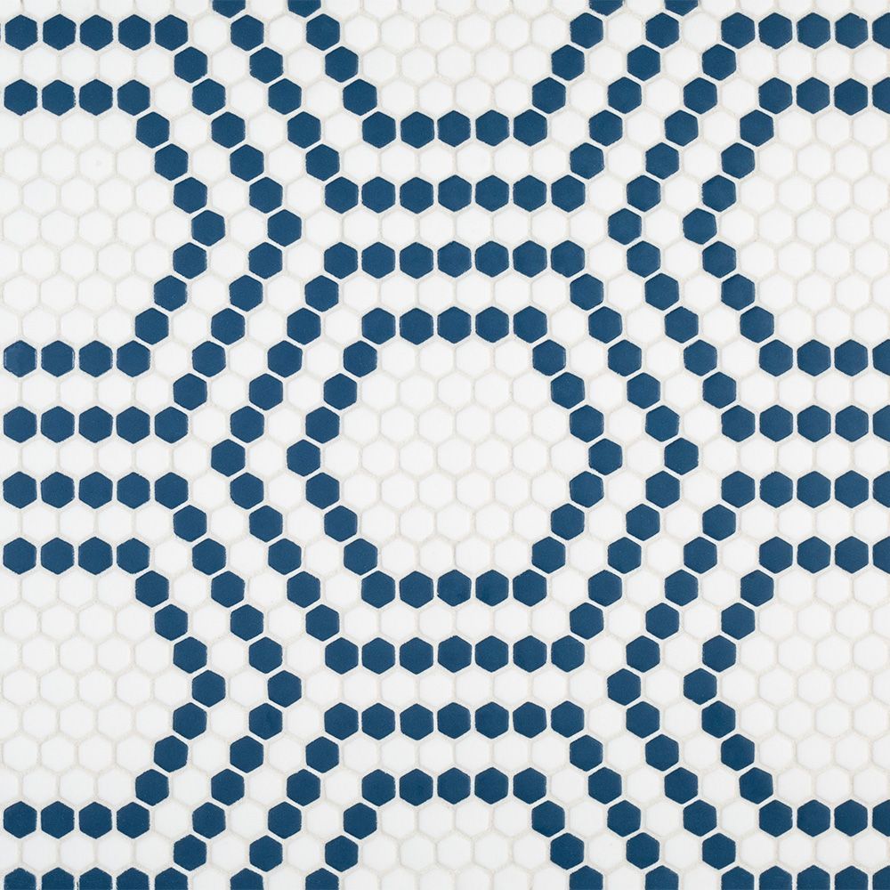 Union Mosaic 13.25" x 15.375" Navy Straight Shot