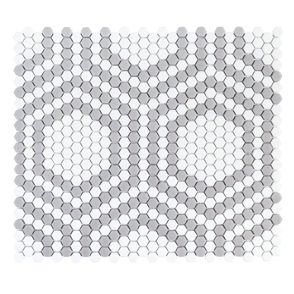 Union Mosaic 13.25" x 15.375" Grey Straight Shot
