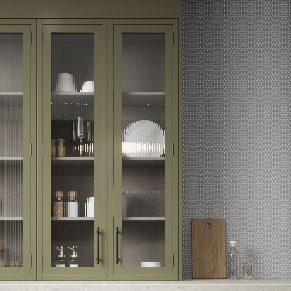 5/8" Hexagon Mosaic 12" x 12" Grey Straight Shot