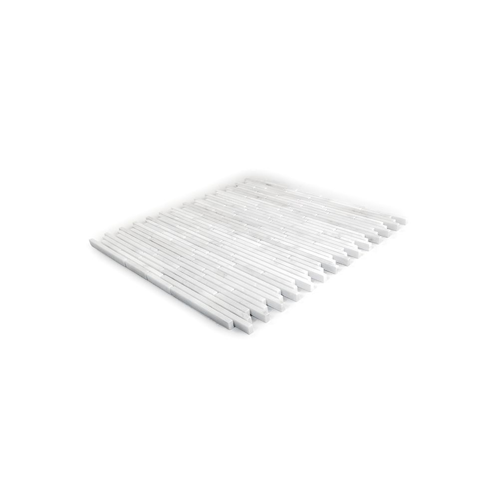 Mini Sticks Mosaic 11.25" x 12" Classic Statuario Straight Shot