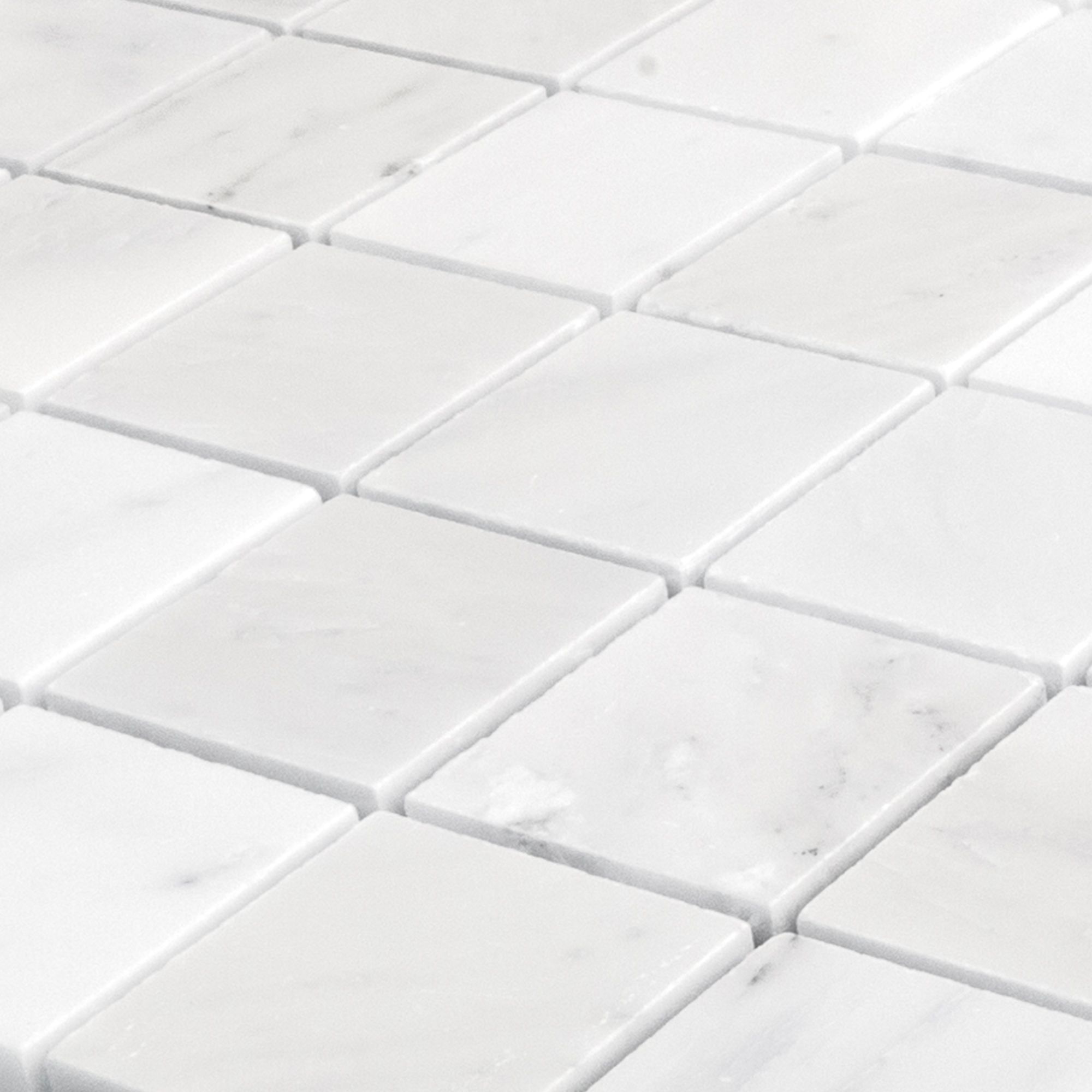 2" Square Mosaic 12" x 12" Classic Statuario Straight Shot