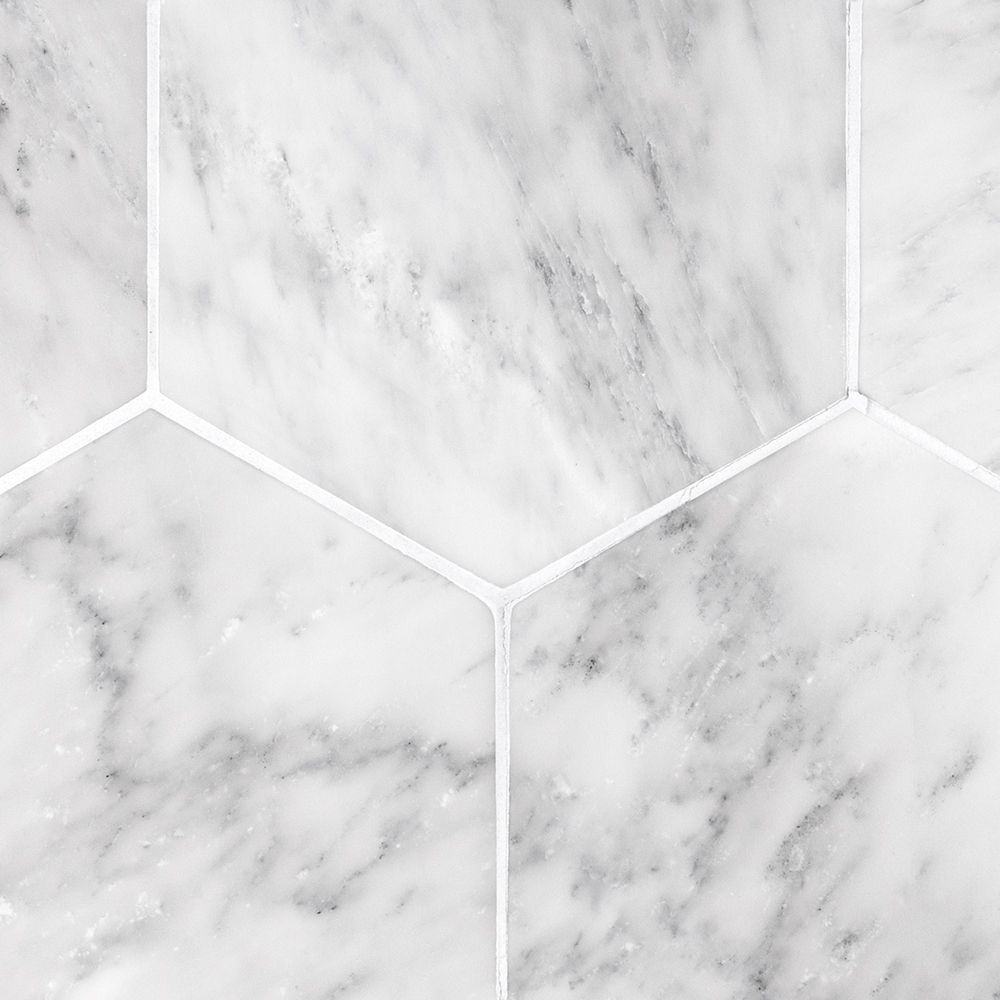 Hexagon Field Tile 8" x 9.25" 8" x 9.25" Classic Statuario Straight Shot