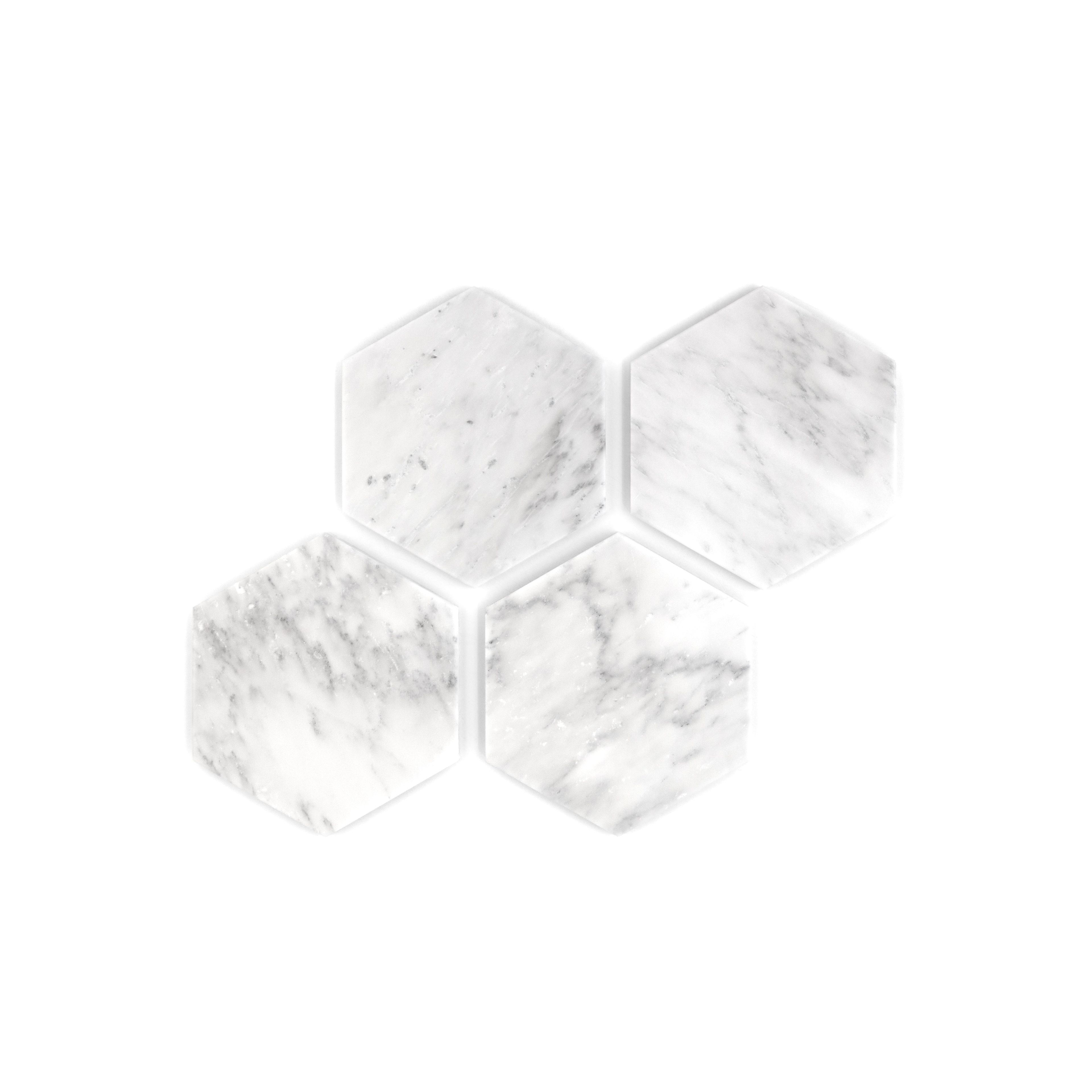 Hexagon Field Tile 8" x 9.25" 8" x 9.25" Classic Statuario Straight Shot