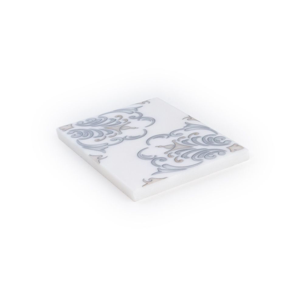 Botanic Imprint Field Tile 4" x 6" 4" x 6" Classic Statuario Straight Shot