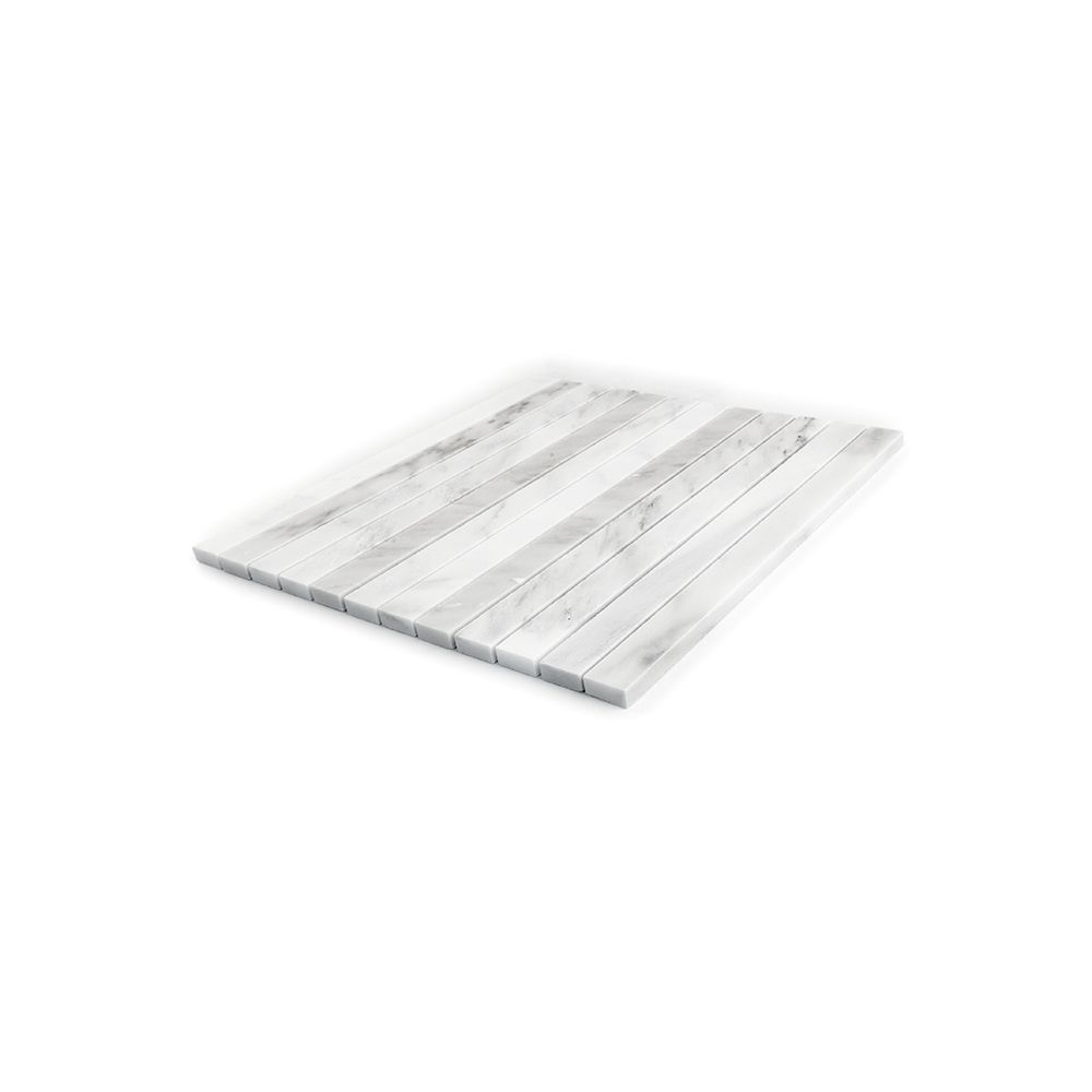 Proper Pillar Mosaic 11.625" x 11.75" Classic Statuario Straight Shot