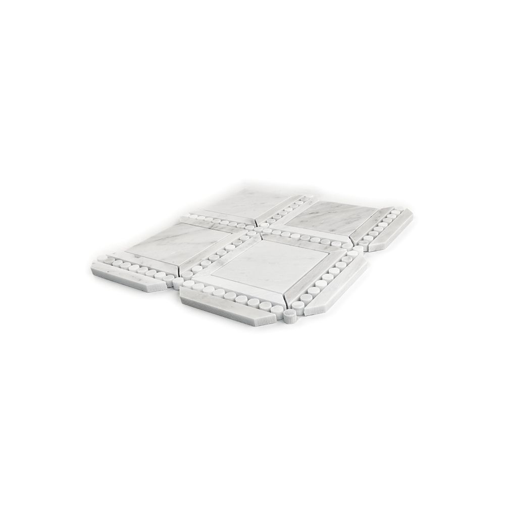 Pointe Square Mosaic 11.625" x 11.625" Classic Statuario Straight Shot