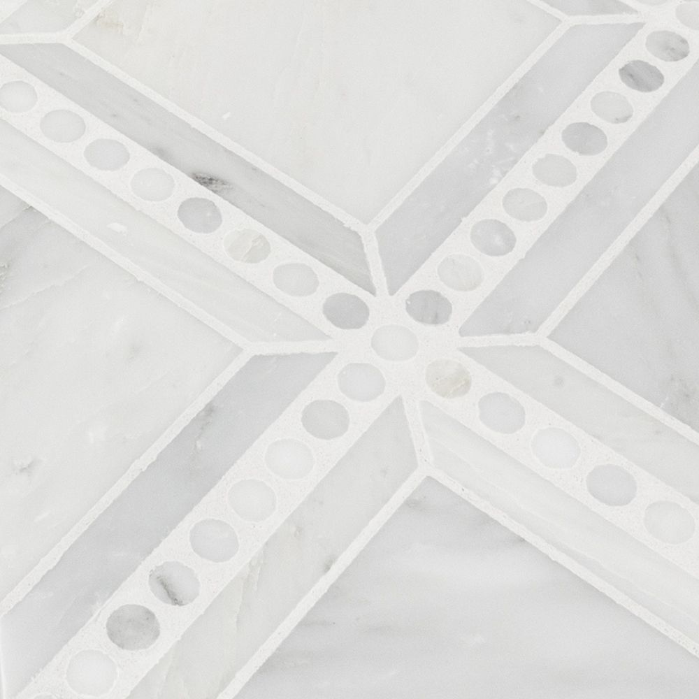 Pointe Square Mosaic 11.625" x 11.625" Classic Statuario Straight Shot